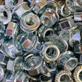 Zinc flange nuts from Bolt Direct, showing close-up of threaded metal nuts with flanged base for secure fastening.