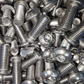 Stainless steel A2-70 button socket screws with hex drive, shown in a close-up image, designed for durable fastening applications.