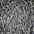 Aluminium and steel rivets from Bolt Direct, showing close-up of shiny rivet heads and metal shafts for industrial fastening.